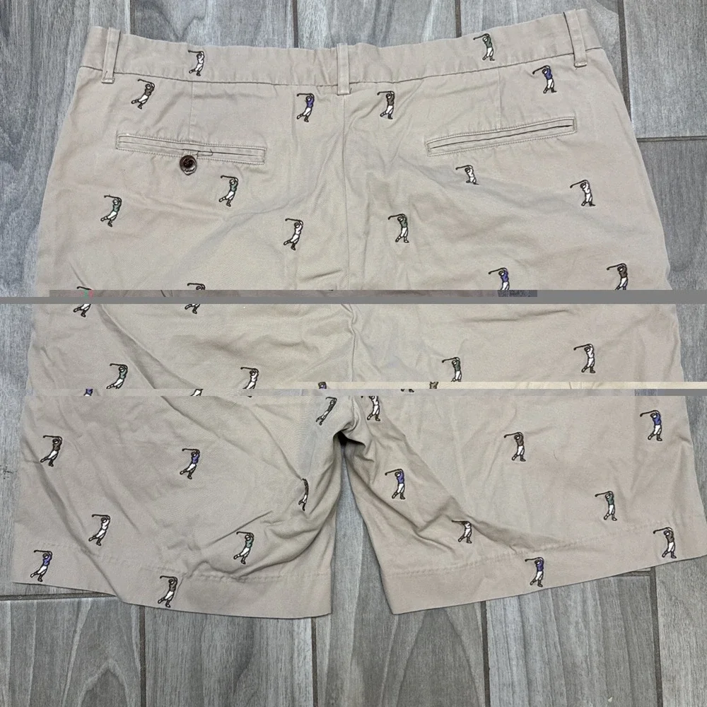 Polo Ralph Lauren Golf Size 38 Men's Khaki Chino Shorts All Over Golfer